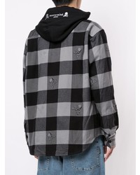 Mastermind Japan Hooded Checked Cotton Shirt