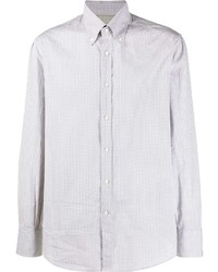 Brunello Cucinelli Micro Gingham Patterned Curved Hem Shirt