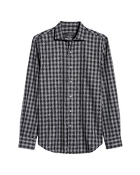 Bugatchi Shaped Fit Check Cotton Button Up Shirt