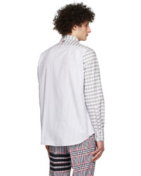 Thom Browne White Grey Cotton Shirt