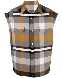 Rick Owens Plaid Print Sleeveless Shirt