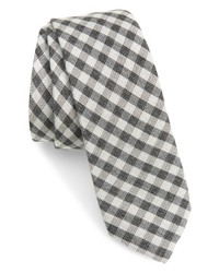 Grey Gingham Silk Tie