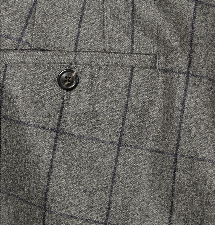 Michael Bastian Michl Bastian Grey Slim Fit Windowpane Check Wool Suit ...