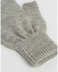 Asos Fingerless Gloves In Gray Marl