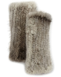 La Fiorentina Fingerless Mink Fur Gloves Gray