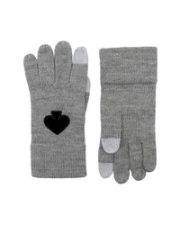 kate spade new york Flocked Spade Gloves In Heather Gray At Nordstrom