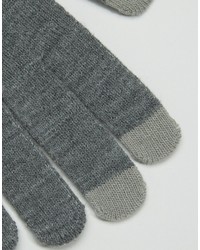 Asos Touchscreen Gloves In Gray