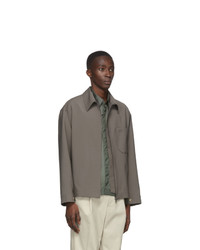 Deveaux New York Grey Wool Zip Up Jacket