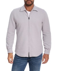 Robert Graham Roebuck Knit Shirt Jacket In Light Grey At Nordstrom