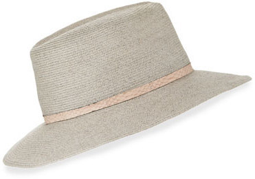 light gray fedora hat