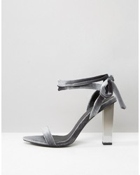 Asos Hope Velvet Clear Heeled Sandals