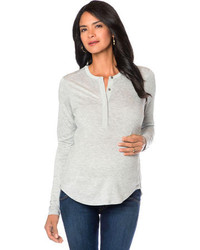 A Pea in the Pod Apeainthepod Vince Long Sleeve Henley Collar Maternity Top