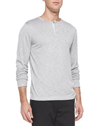 Theory Billy H Long Sleeve Henley Gray
