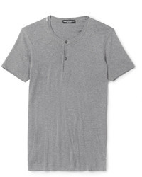 Dolce & Gabbana Cotton Jersey Henley T Shirt