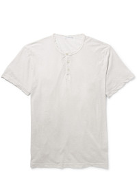 James Perse Marled Cotton Jersey Henley T Shirt