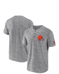 NFL X DARIUS RUCKE R Collection By Fanatics Heathered Gray Cleveland Browns Slub Henley T Shirt
