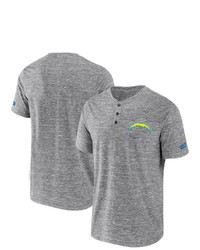 NFL X DARIUS RUCKE R Collection By Fanatics Heathered Gray Los Angeles Chargers Slub Henley T Shirt