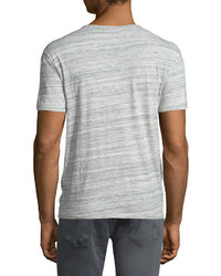 John Varvatos Star Usa Heathered Short Sleeve Henley T Shirt Gray