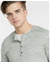 Express Cotton Ribbed Henley Sweater