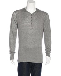 John Varvatos Linen Henley Sweater