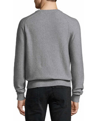 Tom Ford Raglan Cotton Cashmere Blend Henley Sweater Gray