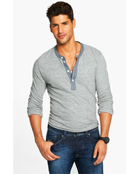Todd Snyder Classic Henley Grey Heather Large