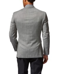 Dockers Battery Street Slim Fit Gray Herringbone Wool Blend Sport Coat