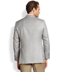 Saks Fifth Avenue Collection Two Button Herringbone Sportcoat