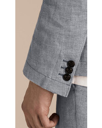 Burberry Herringbone Linen Cotton Tailored Jacket