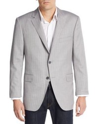 Regular Fit Herringbone Wool Silk Sportcoat