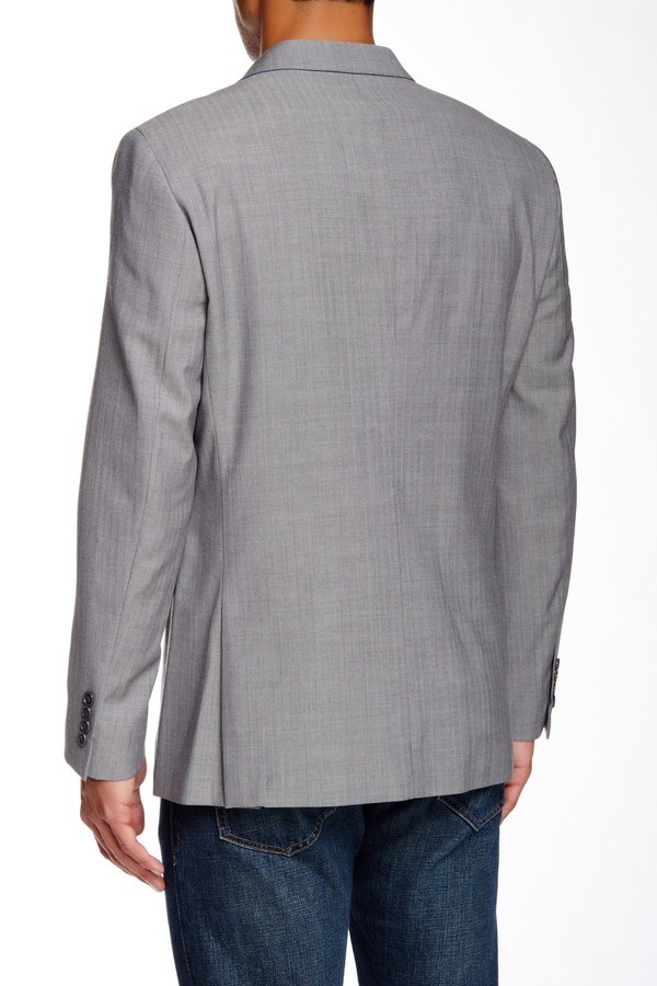 Nautica Silver Herringbone Two Button Notch Collar Suit Separates Coat 