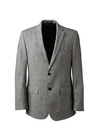 Classic Traditional Fit Brushed Cotton Sportcoat Gray Micro Herringbone46r