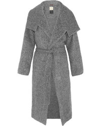 By Malene Birger Eclipse Belted Brushed Woven Coat Gray