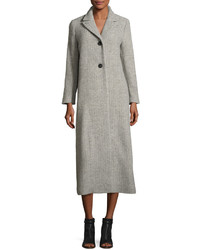Isabel Marant Long Wool Blend Top Coat Gray