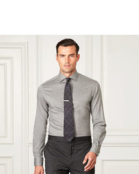 Grey Herringbone Dress Shirt