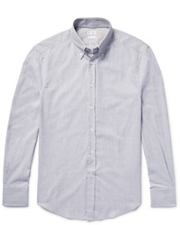 Grey Herringbone Long Sleeve Shirt