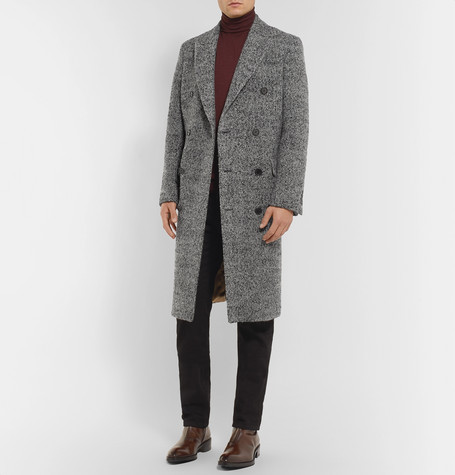 Salle Privée Alain Double Breasted Herringbone Wool Blend Coat, $3,508 ...