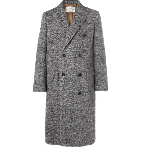 Salle Privée Alain Double Breasted Herringbone Wool Blend Coat, $3,508 ...