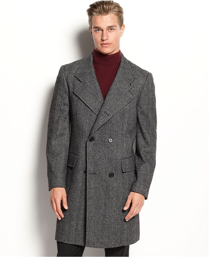 calvin klein grey wool coat