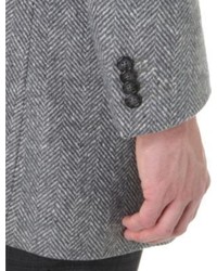 Corneliani Herringbone Silk And Wool Blend Overcoat
