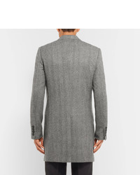 Saint Laurent Herringbone Wool Coat