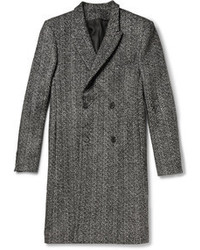 Public School Herringbone Woven Wool And Cotton Blend Overcoat