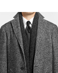 Canali Kei Unstructured Herringbone Wool Blend Overcoat