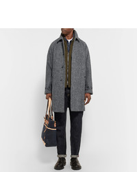 Beams Plus Herringbone Harris Wool Tweed Overcoat