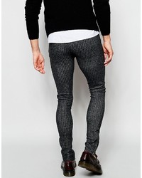 Asos Brand Extreme Super Skinny Pants In Herringbone