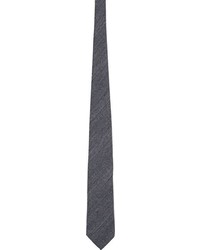 Barneys New York Woven Striped Necktie Grey