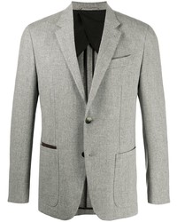 Grey Herringbone Tweed Blazer