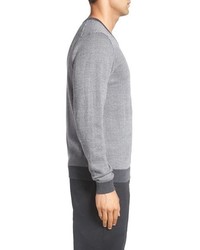 Bobby Jones Herringbone Merino Wool V Neck Sweater