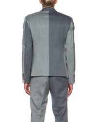 Thom Browne Fun Mix Herringbone Wool Blazer In Navy Grey