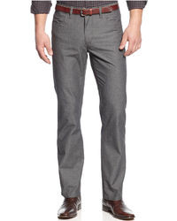Alfani Red Slim Fit Grey Herringbone 5 Pocket Pants